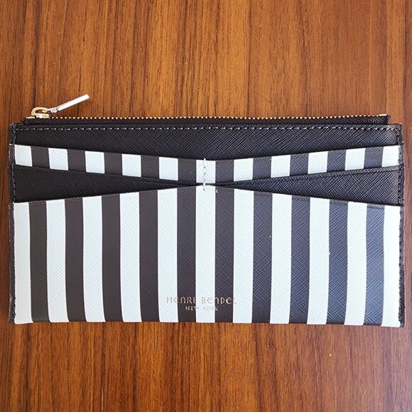 NWOT Henri Bendel West 57th Centennial Stripe Banklet Wallet with Dustbag - Picture 5 of 9